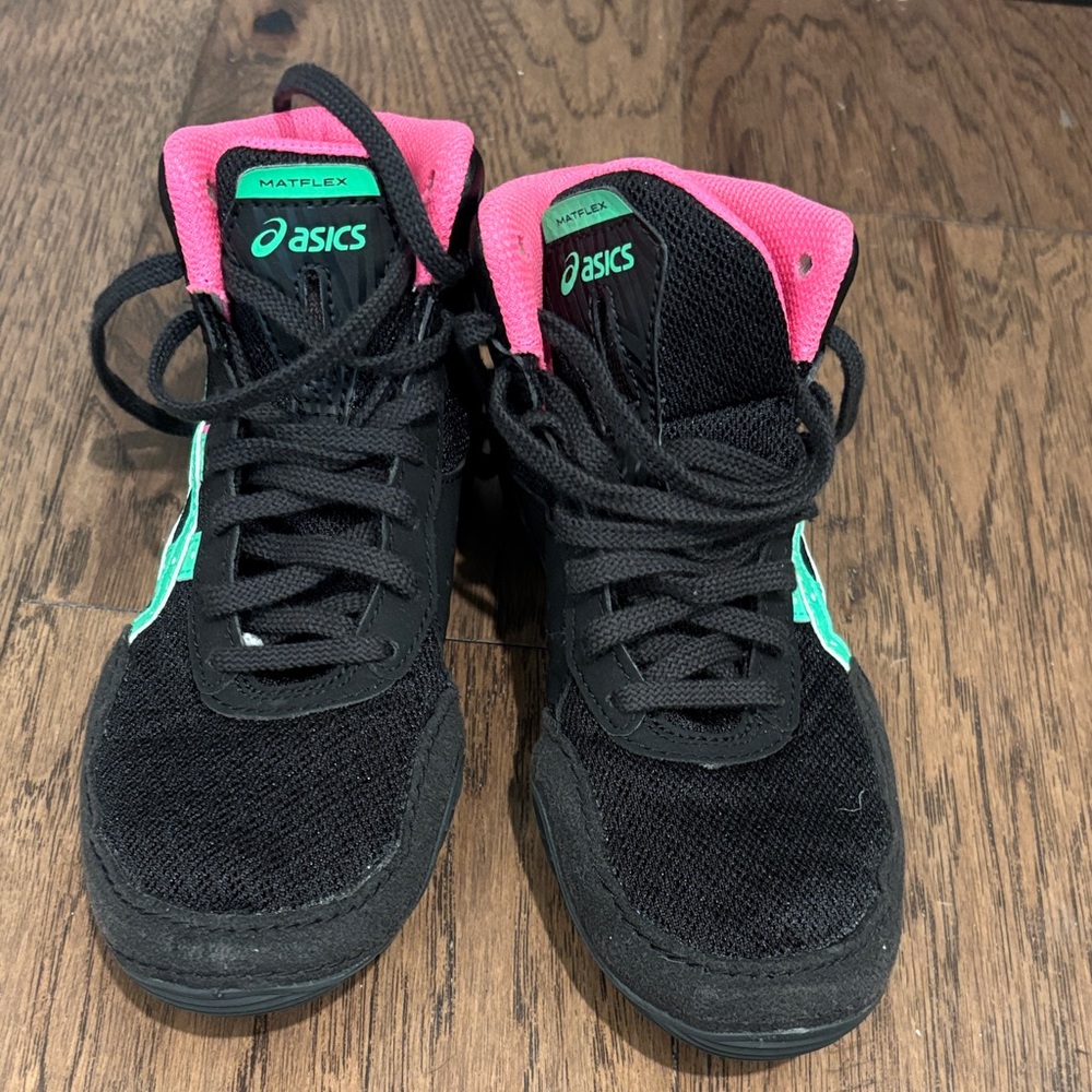 Asics Black and Pink Matflex Shoes